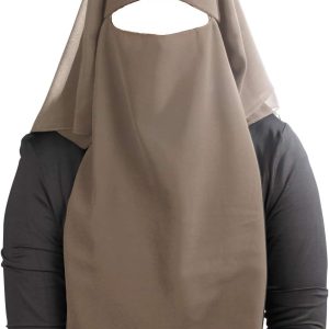 MyBatua 3 Layers Saudi Niqab In Breathable Georgette, Wholesale Price, 1pc Face Veil NQ-003
