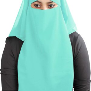 MyBatua 3 Layers Saudi Niqab In Breathable Georgette, Wholesale Price, 1pc Face Veil NQ-003