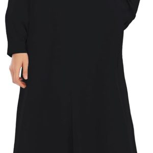 WSPLYSPJY Solid Color Zipper Abaya Muslim Dresses for Women Girls Pockets Islamic Prayer Clothes