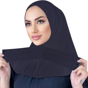 AIBEARTY Women Fashion Instant Muslim Turban Hijab with Snap Fastener Breathable Headscarf Bonnet Cap Turban Hat Shawl
