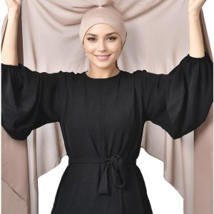 Instant Chiffon Hijab Set 3-in-1 Hijabs Scarf with Built-in Magnets and Undercap Head Wraps with Model Cap