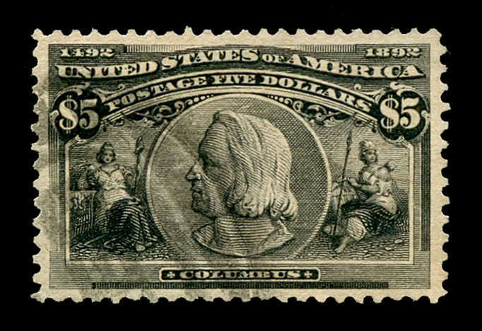 US Stamps #245 $5 Columbian Used SUPERB PF Cert LOT #87994 | United States, General Issue Stamp