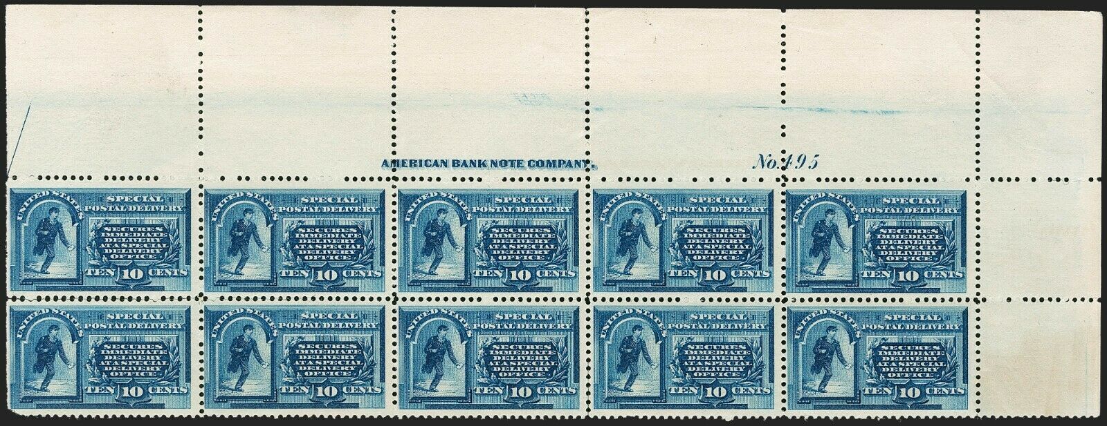 US Stamps #E1 Plate Block Mint OG NH LOT #72714* | United States, Special Delivery Stamp